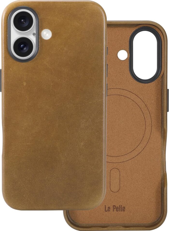 Handcrafted Cocoa Brown Leather Case for iPhone 16