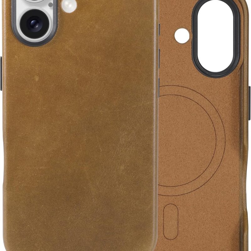 Handcrafted Cocoa Brown Leather Case for iPhone 16