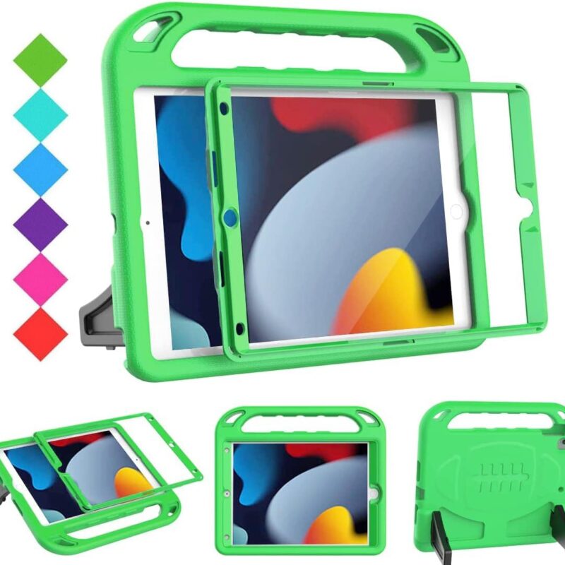 Shockproof Green iPad 10.2" Case for Kids