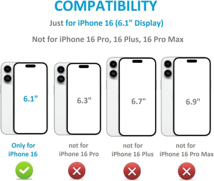 Blue Shockproof Wallet Case for iPhone 16 - Image 2