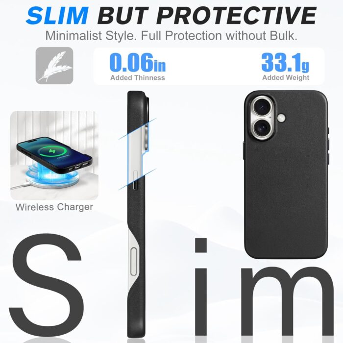 Genuine Leather Slim Case for iPhone 16 - Image 6