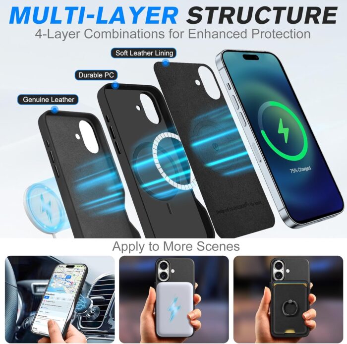 Genuine Leather Slim Case for iPhone 16 - Image 4