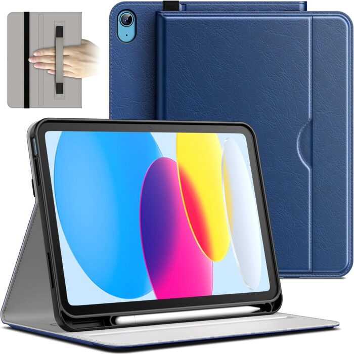 Navy PU Leather Folio for iPad A16