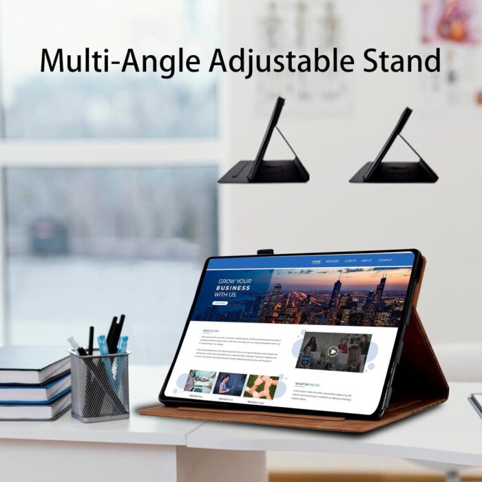 Stylish Brown PU Leather Folio Case for iPad 9.7" - Image 3