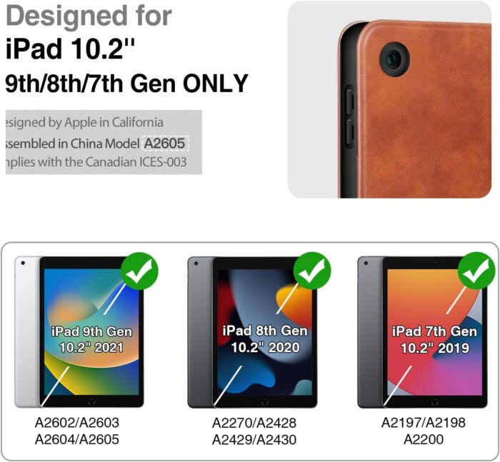 Vegan Leather Smart Cover for iPad 10.2'' - Image 2