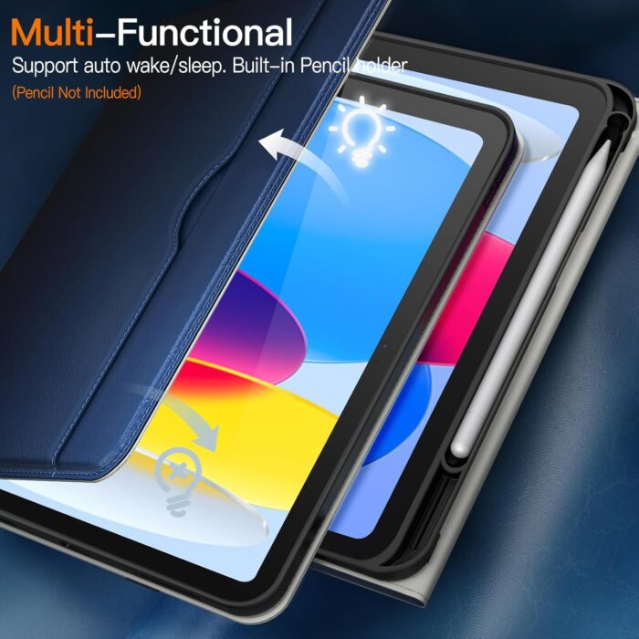 Navy PU Leather Folio for iPad A16 - Image 5
