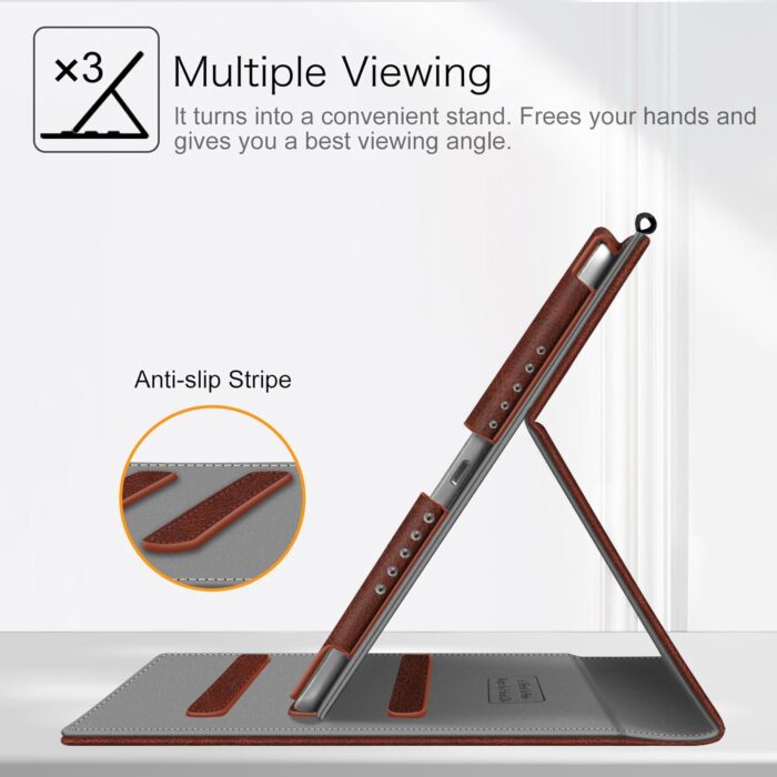 Vintage Brown Multi-Angle Stand for iPad 6th/5th, Air 1/2 - Image 4