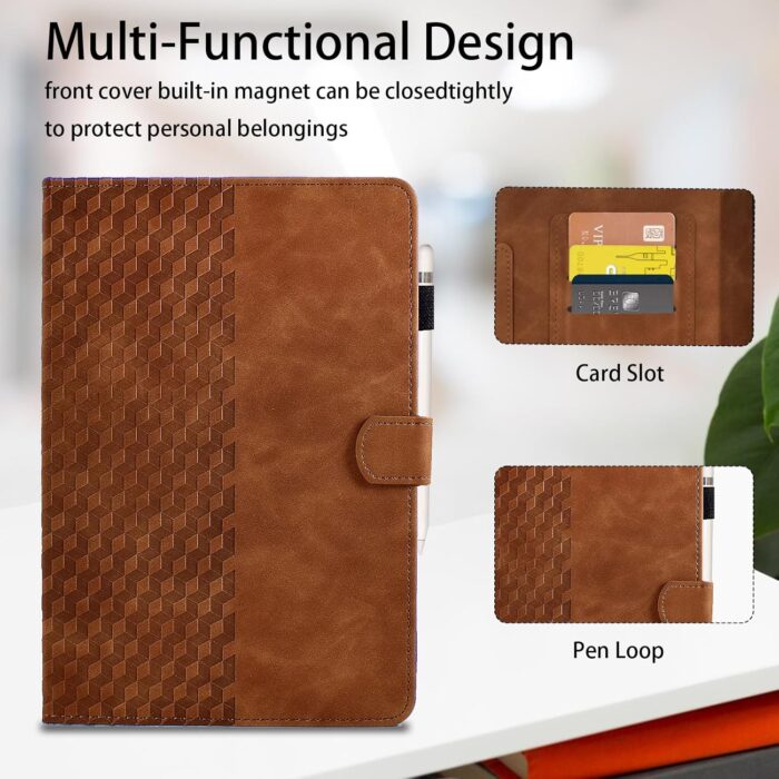Stylish Brown PU Leather Folio Case for iPad 9.7" - Image 8